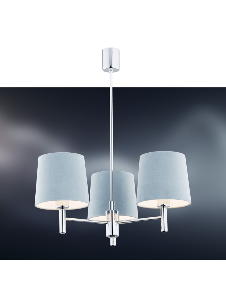 Argon BOLZANO żyrandol 3 pł. 3x15W (max) błękitny chrom 1383 Argon BOLZANO żyrandol 3 pł. 3x15W (max) błękitny chrom 1383