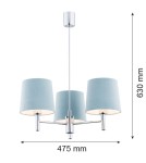 Argon BOLZANO żyrandol 3 pł. 3x15W (max) błękitny chrom 1383 Argon BOLZANO żyrandol 3 pł. 3x15W (max) błękitny chrom 1383