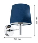 Argon BOLZANO kinkiet 1 pł. 1x15W (max) granat chrom 3908 Argon BOLZANO kinkiet 1 pł. 1x15W (max) granat chrom 3908