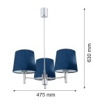 Argon BOLZANO żyrandol 3 pł. 3x15W (max) granat chrom 1381 Argon BOLZANO żyrandol 3 pł. 3x15W (max) granat chrom 1381