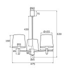 Argon BOLZANO żyrandol 3 pł. 3x15W (max) granat chrom 1381 Argon BOLZANO żyrandol 3 pł. 3x15W (max) granat chrom 1381