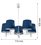 Argon BOLZANO żyrandol 5 pł. 5x15W (max) granat chrom 2074 Argon BOLZANO żyrandol 5 pł. 5x15W (max) granat chrom 2074