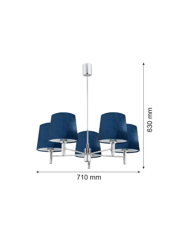Argon BOLZANO żyrandol 5 pł. 5x15W (max) granat chrom 2074 Argon BOLZANO żyrandol 5 pł. 5x15W (max) granat chrom 2074