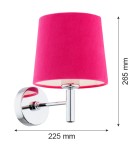 Argon BOLZANO kinkiet 1 pł. 1x15W (max) różowy chrom 3909 Argon BOLZANO kinkiet 1 pł. 1x15W (max) różowy chrom 3909