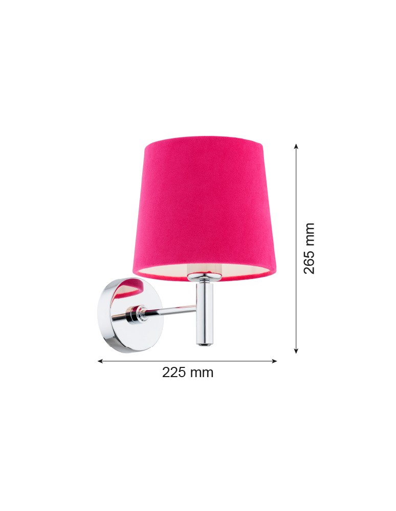 Argon BOLZANO kinkiet 1 pł. 1x15W (max) różowy chrom 3909 Argon BOLZANO kinkiet 1 pł. 1x15W (max) różowy chrom 3909