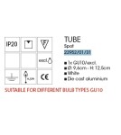 Oprawy sufitowe na wymienne źródło światła - Lucide TUBE Spot Biały Okrągły 1xGU10 22952/01/31 Sufitowa - produkt 2