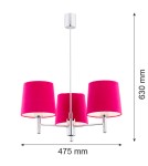 Argon BOLZANO żyrandol 3 pł. 3x15W (max) różowy chrom 1382 Argon BOLZANO żyrandol 3 pł. 3x15W (max) różowy chrom 1382