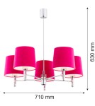 Żyrandole 5 punktowe - Argon BOLZANO żyrandol 5 pł. 5x15W (max) różowy chrom 2075 - product 3