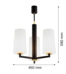 Argon CAMELOT PLUS żyrandol 3 pł. 3x15W (max) opal mat czarny mat 6143 Argon CAMELOT PLUS żyrandol 3 pł. 3x15W (max) opal mat czarny mat 6143