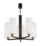 Żyrandole 5 punktowe - Argon CAMELOT PLUS żyrandol 5 pł. 5x15W (max) opal mat czarny mat 2114 - product 1