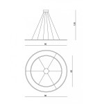Lampy wiszące okręgi - RAMKO Echo Żyrandol 60 + 90 LED 67934 - produkt 2