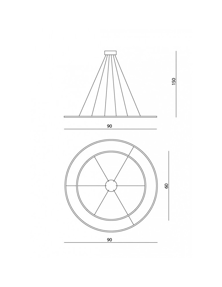 RAMKO Echo Żyrandol 60 + 90 LED 67934