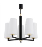 Żyrandole 5 punktowe - Argon CAMELOT PLUS żyrandol 5 pł. 5x15W (max) opal mat czarny mat 2114 - product 2