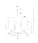 Żyrandole 5 punktowe - Argon CAMELOT PLUS żyrandol 5 pł. 5x15W (max) opal mat czarny mat 2114 - product 8