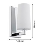 Argon CAMELOT kinkiet 1 pł. 1x15W (max) chromowany stelaż klosz opal mat 3358 Argon CAMELOT kinkiet 1 pł. 1x15W (max) chromowany stelaż klosz opal mat 3358