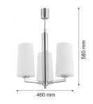 Argon CAMELOT żyrandol 3 pł. 3x15W (max) chromowany stelaż klosze opal mat 1224 Argon CAMELOT żyrandol 3 pł. 3x15W (max) chromowany stelaż klosze opal mat 1224