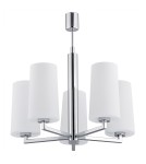 Żyrandole 5 punktowe - Argon CAMELOT żyradnol 5 pł. 5x15W (max) chromowany stelaż klosze opal mat 2053 - product 1