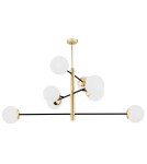 Lampy wiszące kule - Argon CAMERON lampa wisząca 8 pł. 8x15W (max) opal mat czarny mat mosiądz 5041 - product 1