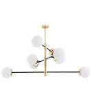 Lampy wiszące kule - Argon CAMERON lampa wisząca 8 pł. 8x15W (max) opal mat czarny mat mosiądz 5041 - product 6