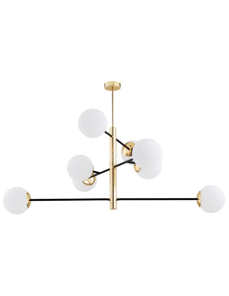 Argon CAMERON lampa wisząca 8 pł. 8x15W (max) opal mat czarny mat mosiądz 5041