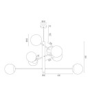 Lampy wiszące kule - Argon CAMERON lampa wisząca 8 pł. 8x15W (max) opal mat czarny mat mosiądz 5041 - product 9