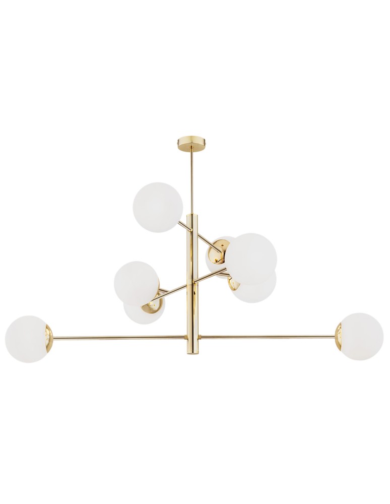 Argon CAMERON lampa wisząca 8 pł. 8x15W (max) opal mat mosiądz 5043 Argon CAMERON lampa wisząca 8 pł. 8x15W (max) opal mat mosiądz 5043
