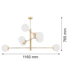 Argon CAMERON lampa wisząca 8 pł. 8x15W (max) opal mat mosiądz 5043 Argon CAMERON lampa wisząca 8 pł. 8x15W (max) opal mat mosiądz 5043