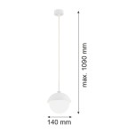 Lampy wiszące pojedyncze - Argon CAPPELLO lampa wisząca 1 pł. 1x15W (max) opal mat kremowy biały 8294 - product 4