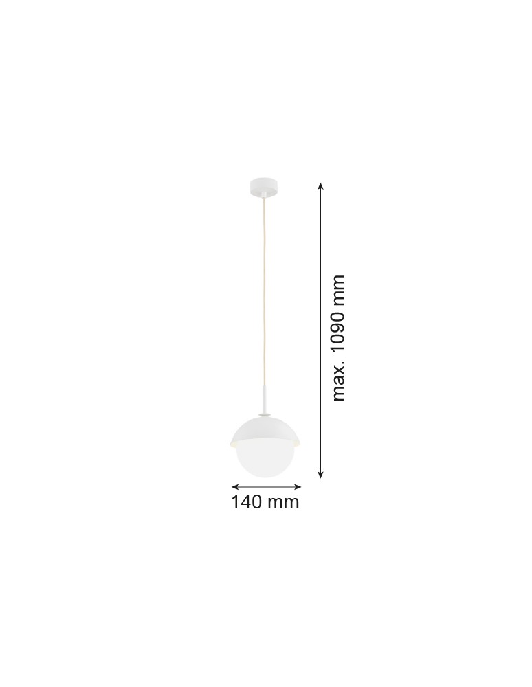 Argon CAPPELLO lampa wisząca 1 pł. 1x15W (max) opal mat kremowy biały 8294