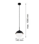 Argon CAPPELLO lampa wisząca 1 pł. 1x15W (max) opal mat czarny 8295 Argon CAPPELLO lampa wisząca 1 pł. 1x15W (max) opal mat czarny 8295