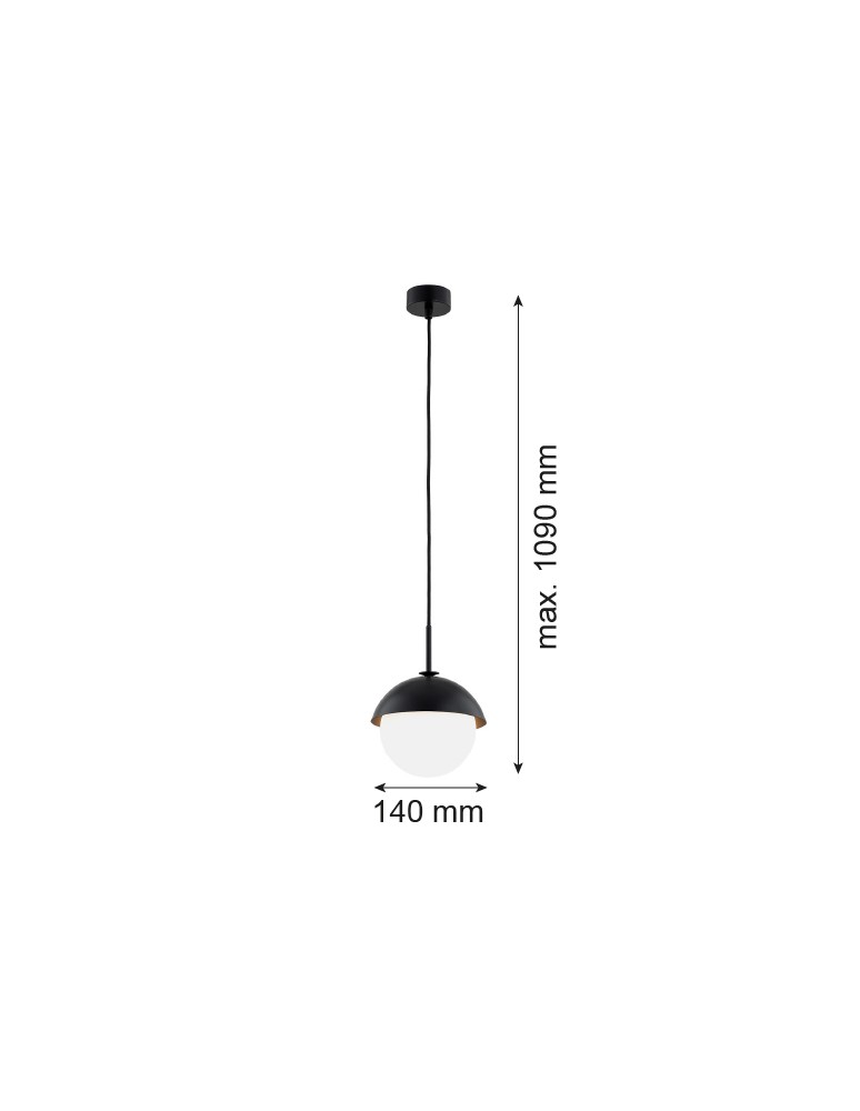 Argon CAPPELLO lampa wisząca 1 pł. 1x15W (max) opal mat czarny 8295 Argon CAPPELLO lampa wisząca 1 pł. 1x15W (max) opal mat czarny 8295