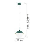 Lampy wiszące pojedyncze - Argon CAPPELLO lampa wisząca 1 pł. 1x15W (max) opal mat zielony 8297 - product 4