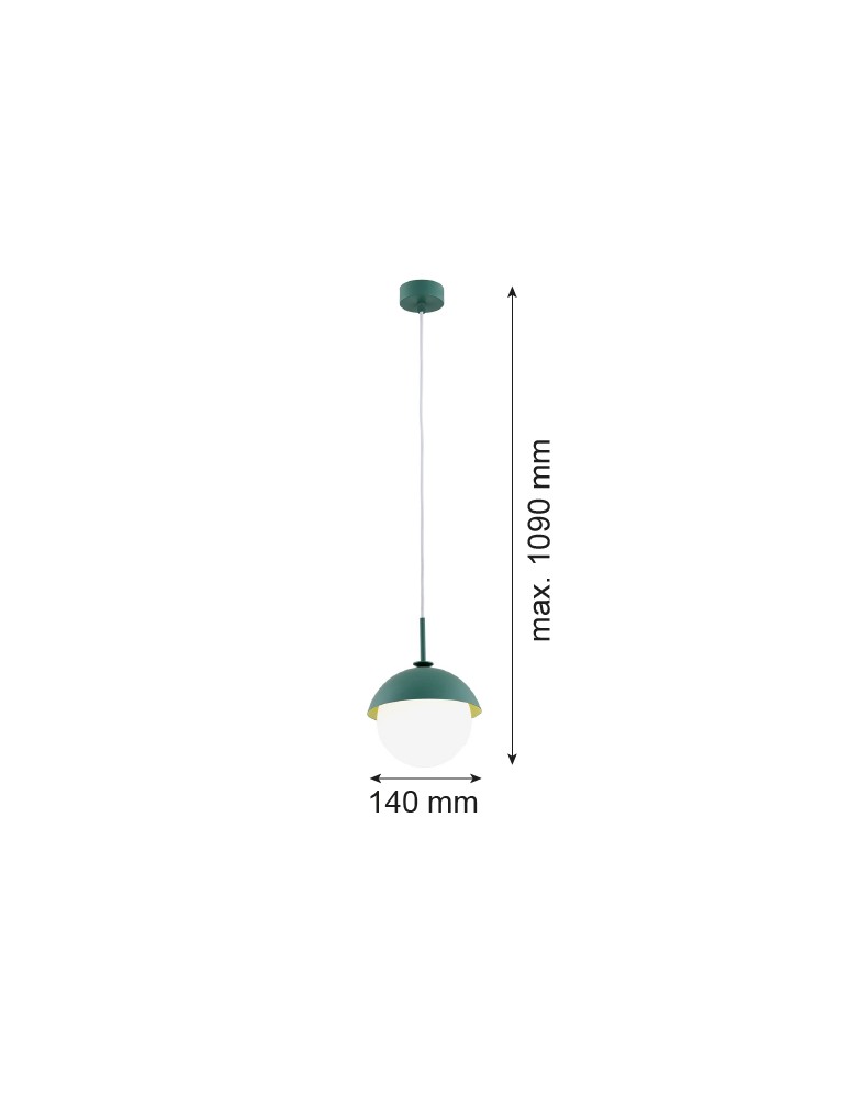 Argon CAPPELLO lampa wisząca 1 pł. 1x15W (max) opal mat zielony 8297