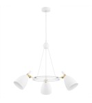 Żyrandole - Argon CHARLOTTE żyrandol 3 pł. 3x15W (max) biała struktura elementy mosiądzowane 6148 - product 2