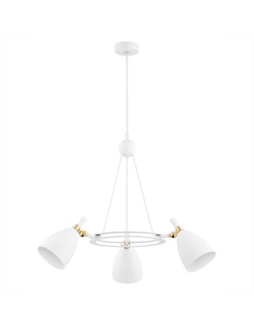 Argon CHARLOTTE żyrandol 3 pł. 3x15W (max) biała struktura elementy mosiądzowane 6148 - product 2