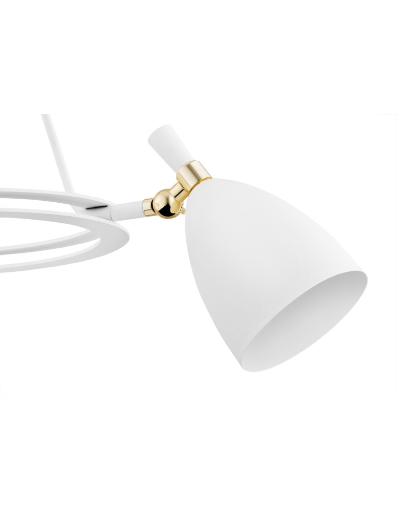 Żyrandole - Argon CHARLOTTE żyrandol 3 pł. 3x15W (max) biała struktura elementy mosiądzowane 6148 - product kolory-swiatla.pl 4