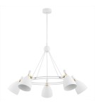 Żyrandole - Argon CHARLOTTE żyrandol 5 pł. 5x15W (max) biała struktura elementy mosiądzowane 2117 - product 2