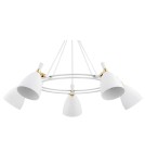 Żyrandole - Argon CHARLOTTE żyrandol 5 pł. 5x15W (max) biała struktura elementy mosiądzowane 2117 - product 3