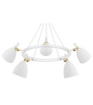 Żyrandole - Argon CHARLOTTE żyrandol 5 pł. 5x15W (max) biała struktura elementy mosiądzowane 2117 - product 5