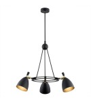 Żyrandole - Argon CHARLOTTE żyrandol 3 pł. 3x15W (max) czarny struktura elementy mosiądzowane 6149 - product 1