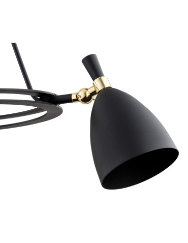 Argon CHARLOTTE żyrandol 3 pł. 3x15W (max) czarny struktura elementy mosiądzowane 6149 - product 2