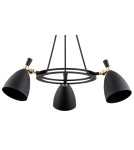 Żyrandole - Argon CHARLOTTE żyrandol 3 pł. 3x15W (max) czarny struktura elementy mosiądzowane 6149 - product 3