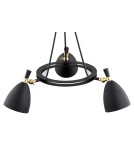 Żyrandole - Argon CHARLOTTE żyrandol 3 pł. 3x15W (max) czarny struktura elementy mosiądzowane 6149 - product 4