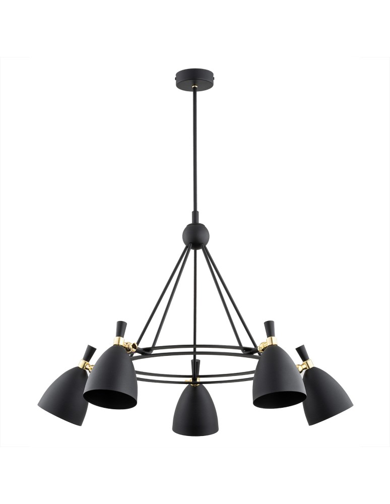 Argon CHARLOTTE żyrandol 5 pł. 5x15W (max) czarny struktura elementy mosiądzowane 2118 Argon CHARLOTTE żyrandol 5 pł. 5x15W (max) czarny struktura elementy mosiądzowane 2118