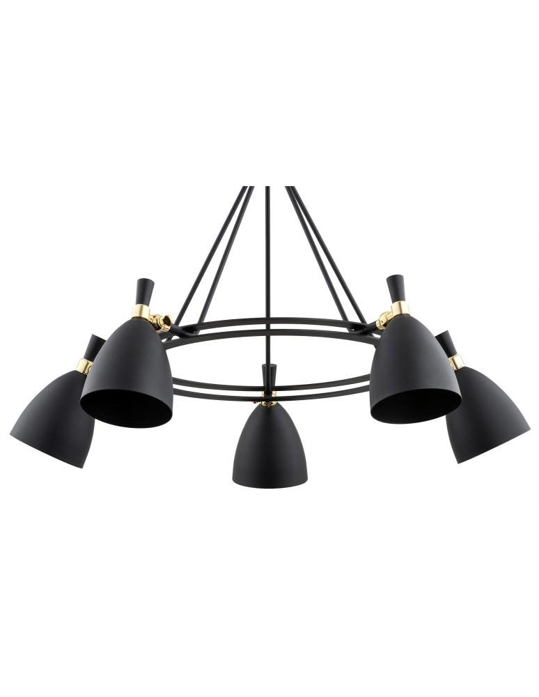 Argon CHARLOTTE żyrandol 5 pł. 5x15W (max) czarny struktura elementy mosiądzowane 2118 Argon CHARLOTTE żyrandol 5 pł. 5x15W (max) czarny struktura elementy mosiądzowane 2118