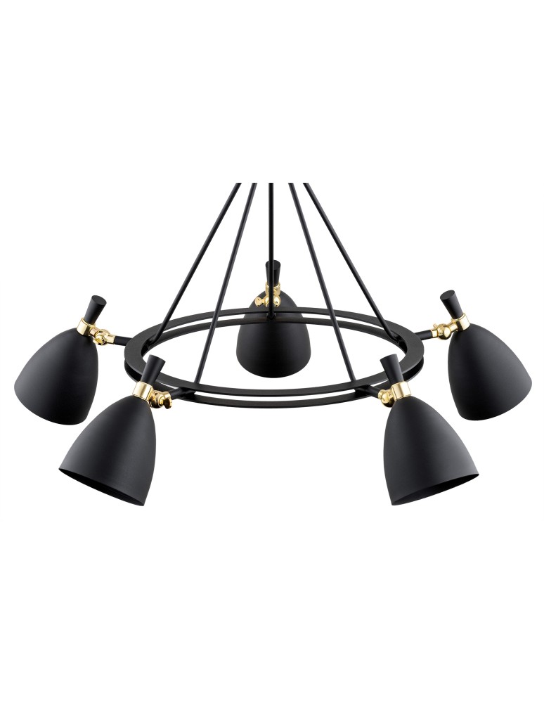 Argon CHARLOTTE żyrandol 5 pł. 5x15W (max) czarny struktura elementy mosiądzowane 2118 Argon CHARLOTTE żyrandol 5 pł. 5x15W (max) czarny struktura elementy mosiądzowane 2118