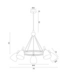 Argon CHARLOTTE żyrandol 5 pł. 5x15W (max) czarny struktura elementy mosiądzowane 2118 Argon CHARLOTTE żyrandol 5 pł. 5x15W (max) czarny struktura elementy mosiądzowane 2118