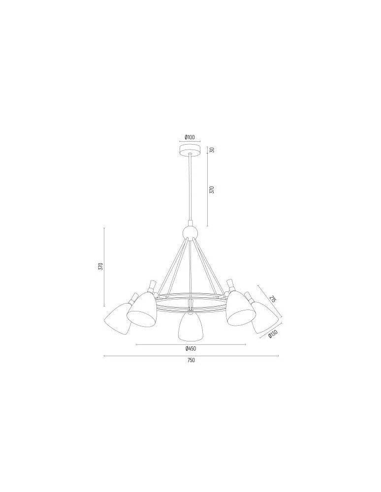 Argon CHARLOTTE żyrandol 5 pł. 5x15W (max) czarny struktura elementy mosiądzowane 2118 Argon CHARLOTTE żyrandol 5 pł. 5x15W (max) czarny struktura elementy mosiądzowane 2118