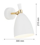Argon CHARLOTTE kinkiet 1 pł. 1x15W (max) biały struktura elementy mosiądzowane 4699 Argon CHARLOTTE kinkiet 1 pł. 1x15W (max) biały struktura elementy mosiądzowane 4699