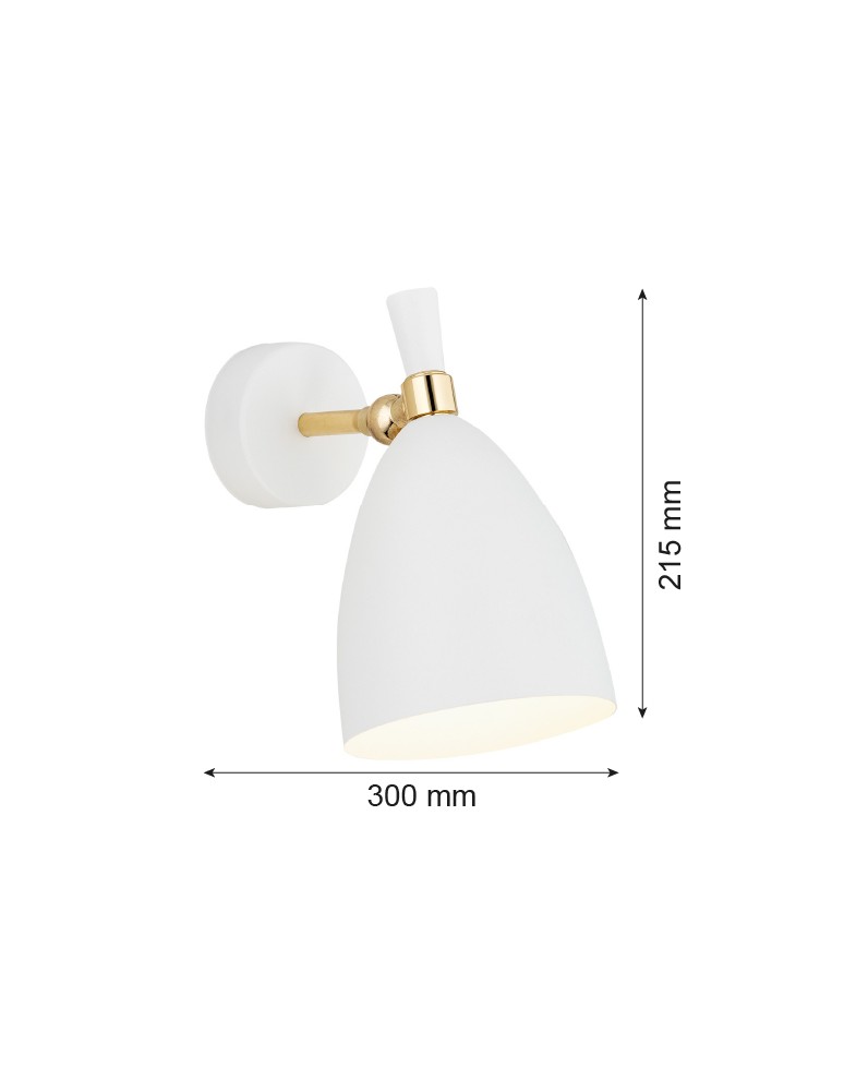 Argon CHARLOTTE kinkiet 1 pł. 1x15W (max) biały struktura elementy mosiądzowane 4699 Argon CHARLOTTE kinkiet 1 pł. 1x15W (max) biały struktura elementy mosiądzowane 4699